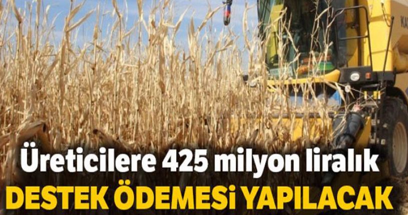Üreticilere 425 milyon liralık destek ödemesi