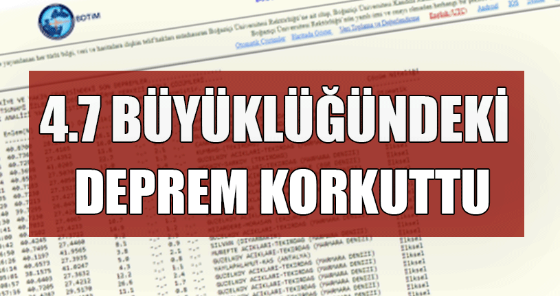 Marmara’da Peş Peşe Depremler!