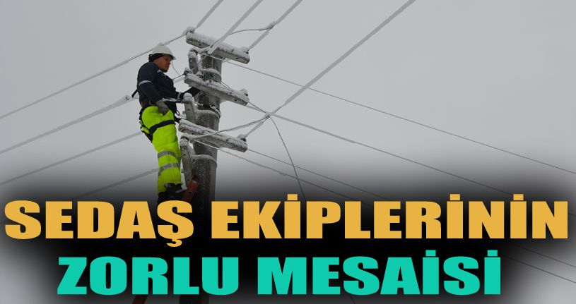 SEDAŞ ekiplerinden 1 buçuk metre karda drone ile arıza tespiti