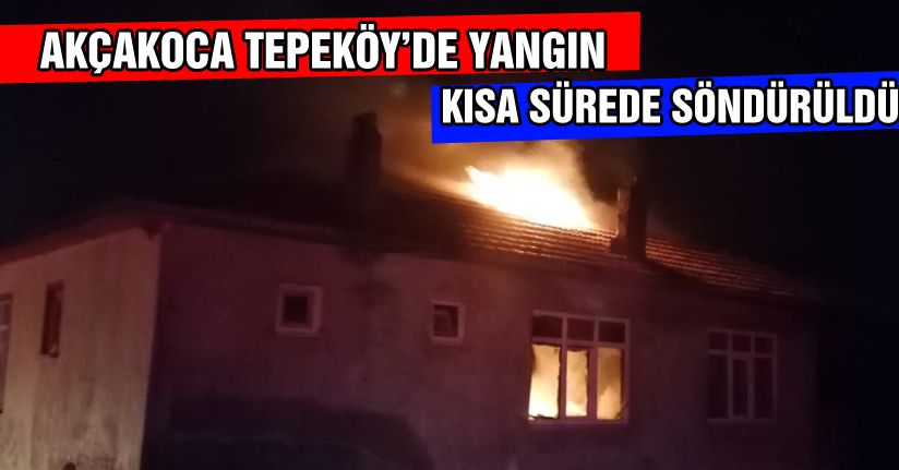 Tepeköy’de 2 katlı ev yangını
