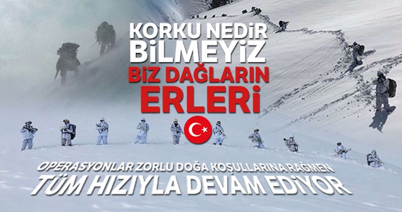 Karlı dağlarda terör operasyonu
