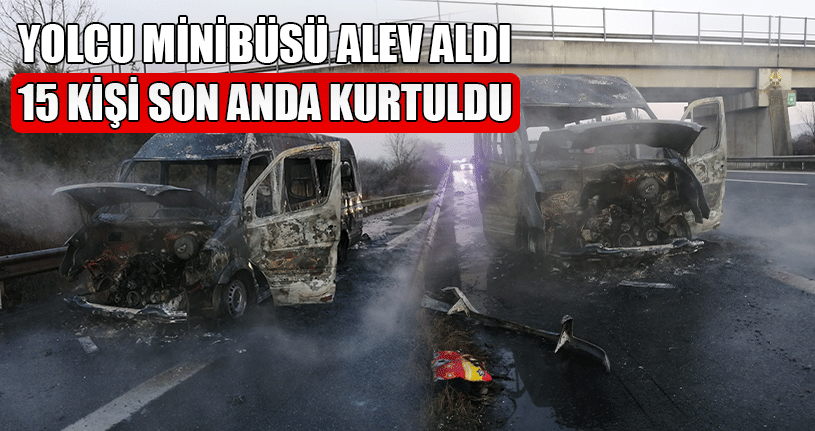 Yolcu Minibüsü Alev Aldı