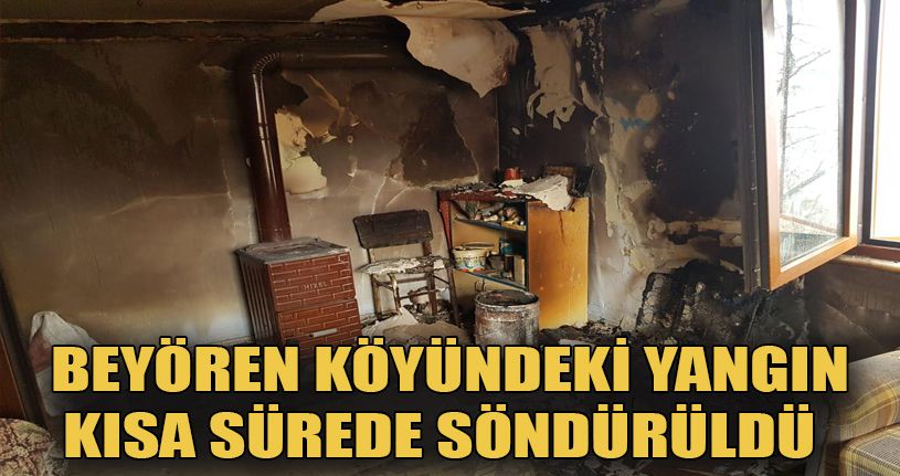 Akçakoca’da yangında evin odası kullanılmaz hale geldi