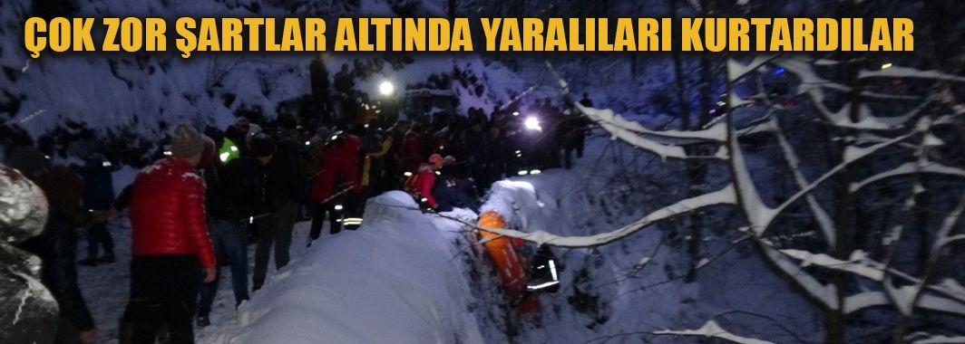 Uçuruma Yuvarlanan Yaralılar Halatlarla Kurtarıldı