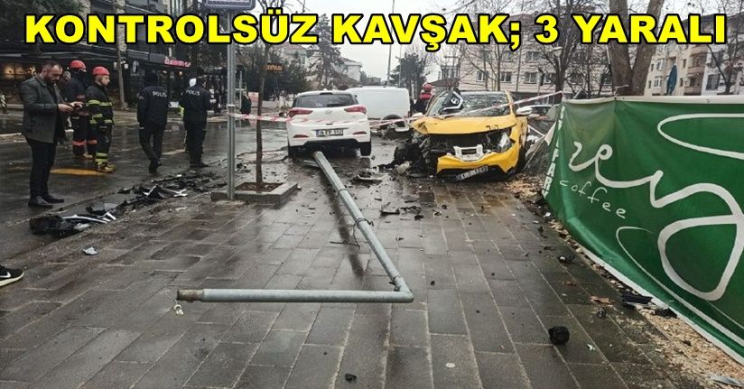 Kontrolsüz Kavşakta Kaza 3 Yaralı