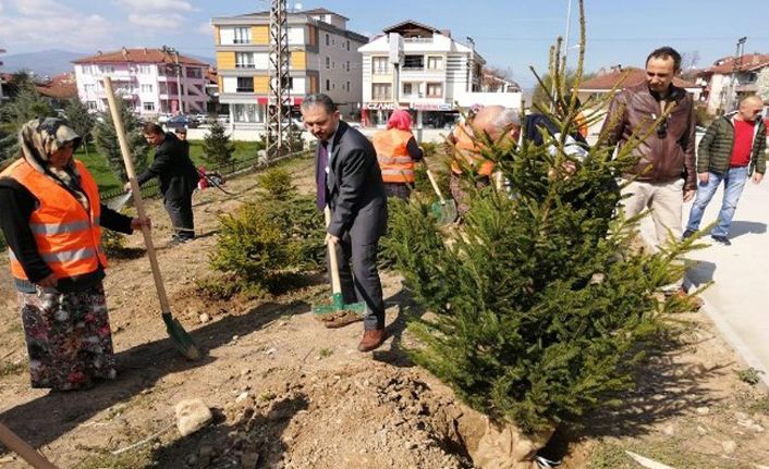 Sağlıklı Hayat Merkezinin bahçesinde fidan dikildi