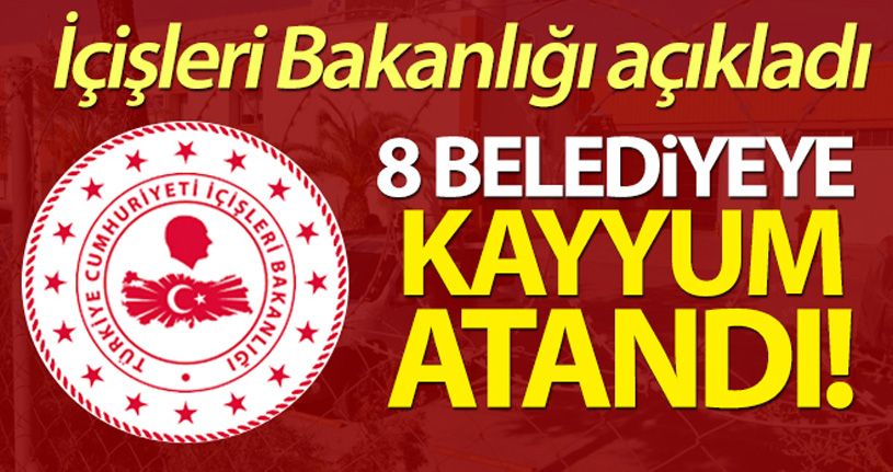 İçişleri Bakanlığından 8 belediyeye yeni görevlendirme