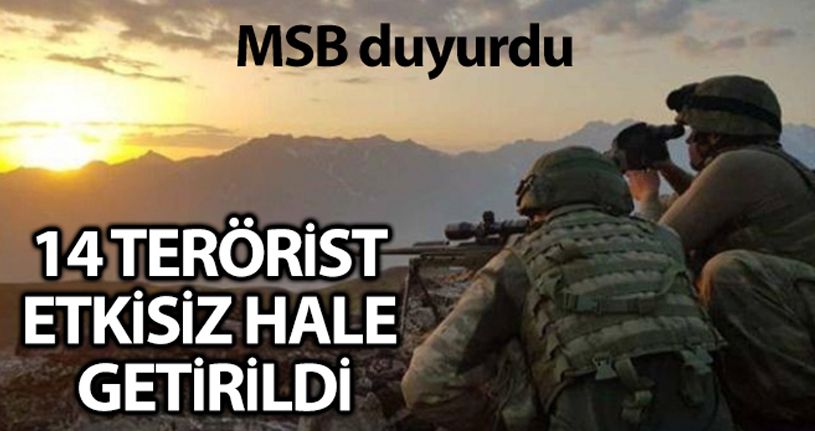 Fırat Kalkanı Bölgesinde 14 terörist öldürüldü