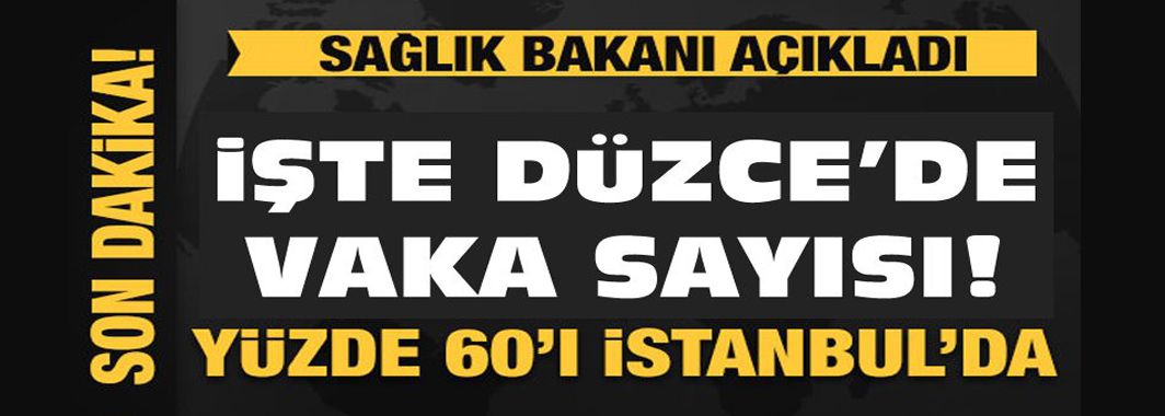 Düzce'de Vaka Sayısı Resmen Açıklandı