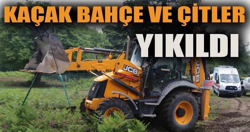 Bolu yaylalarındaki kaçak bahçe ve çitler yıkıldı