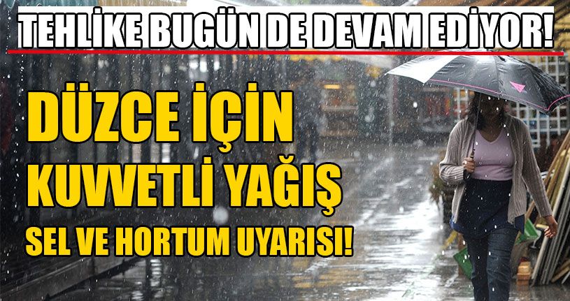 Meteoroloji’den Düzce İçin Sel Uyarısı!