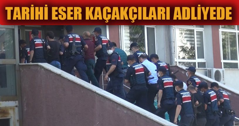 Tarihi eser kaçakçısı 7 kişi adliyeye sevk edildi