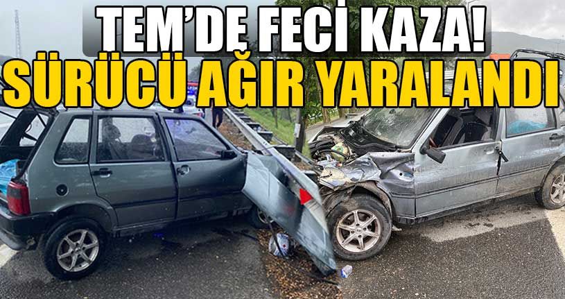 TEM Otoyolunda Otomobil Bariyerlere Girdi