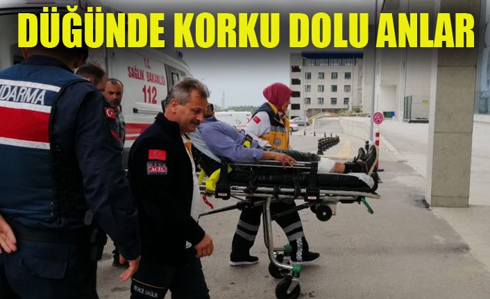 Gelin alma sırasında ayağından yaralandı