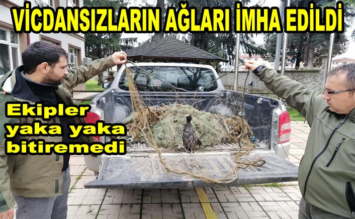 Kuşlara mezar olan ağlar imha edildi