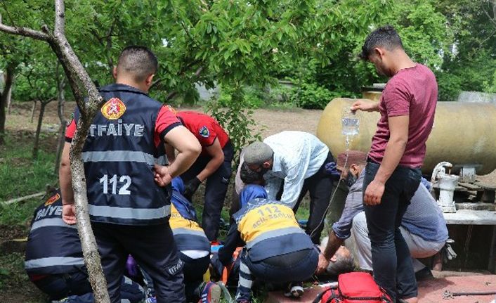 Ayağını tarım aletine kaptıran vatandaş hastaneye kaldırıldı