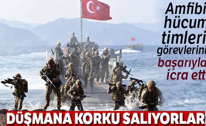 Amfibi hücum timleri görevlerini başarıyla icra etti