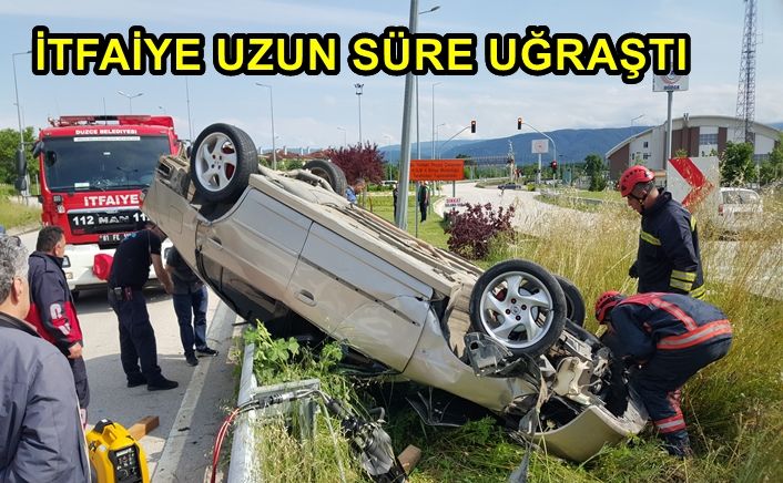 Otomobil takla attı;2 Yaralı