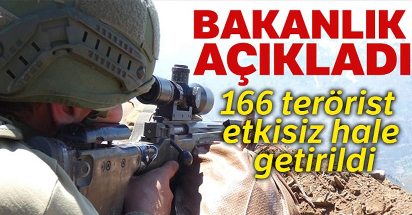 Haziran'da 166 terörist etkisiz hale getirildi
