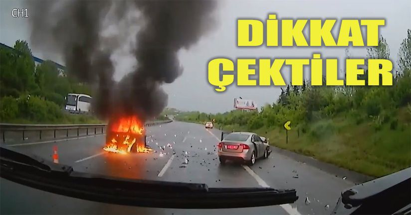 Araç kamerasına yansıdı