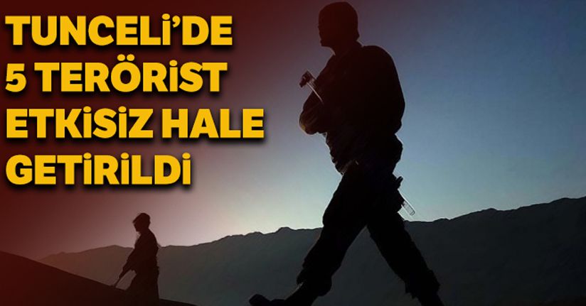Tunceli'de 5 terörist etkisiz hale getirildi