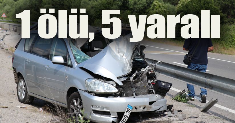 Kontrolden çıkan otomobil refüje uçtu: 1 ölü, 5 yaralı