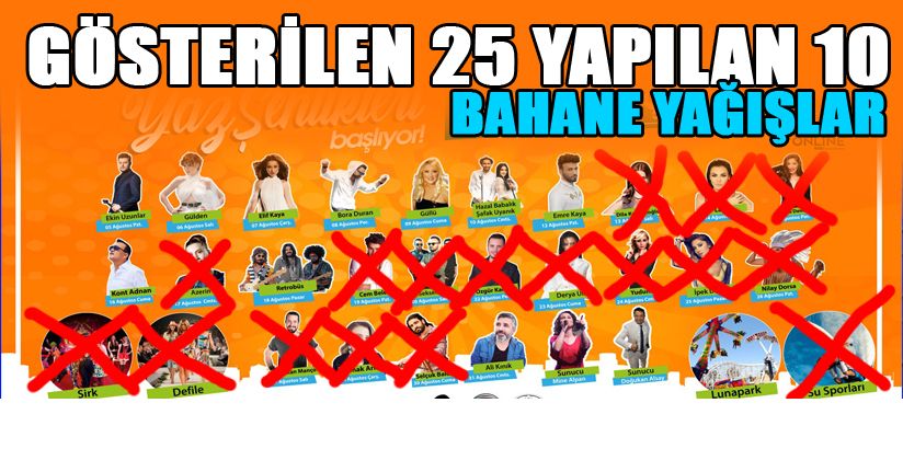 Konserler Yağış bahanesi ile iptal edildi!