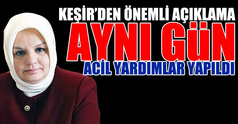 Acil Yardımlar Aynı Gün Yapıldı