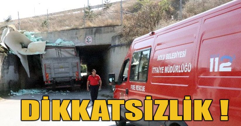 4 metrelik kamyon 3 metrelik alt geçide sıkıştı