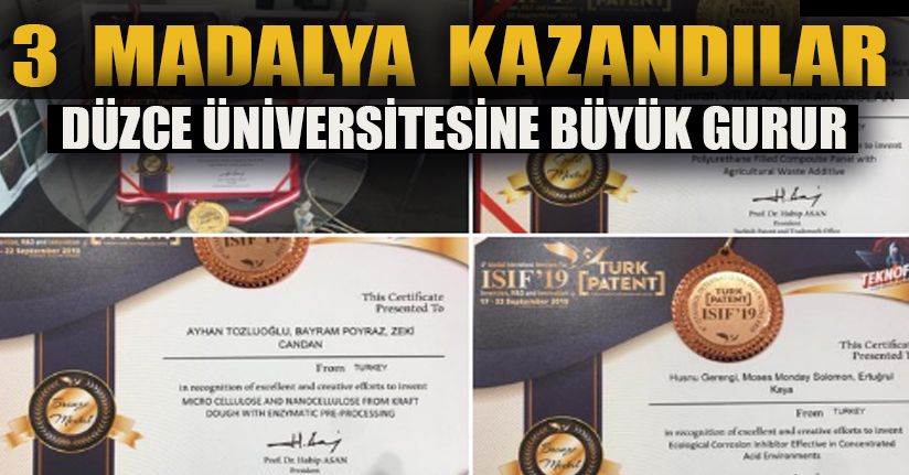 Düzce Üniversitesi 3 madalya kazandı