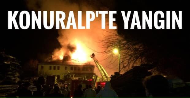 Konuralp'te Kereste Fabrikasında Yangın