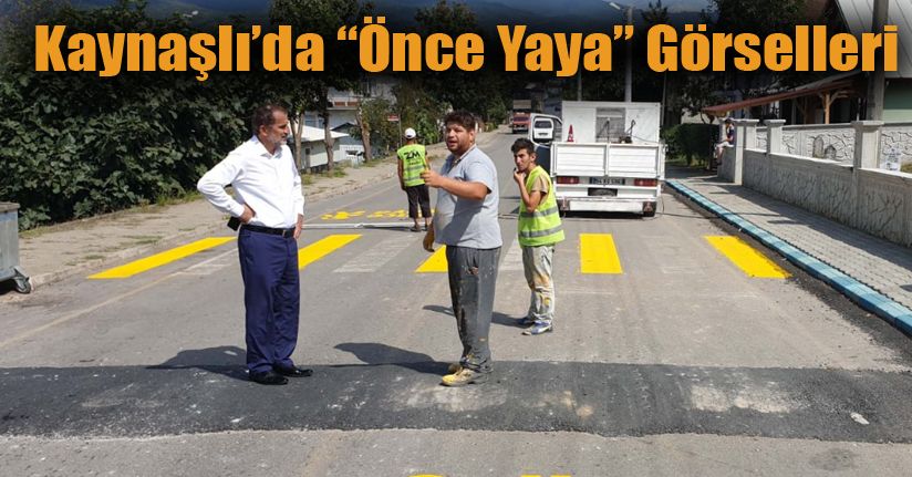 Kaynaşlı’da trafik işaretleri çizildi