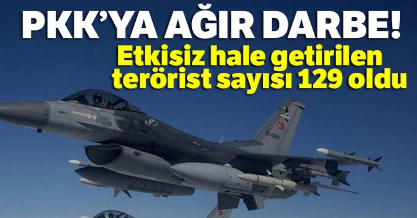 Pençe Harekatlarında etkisiz hale getirilen toplam terörist sayısı 129 oldu
