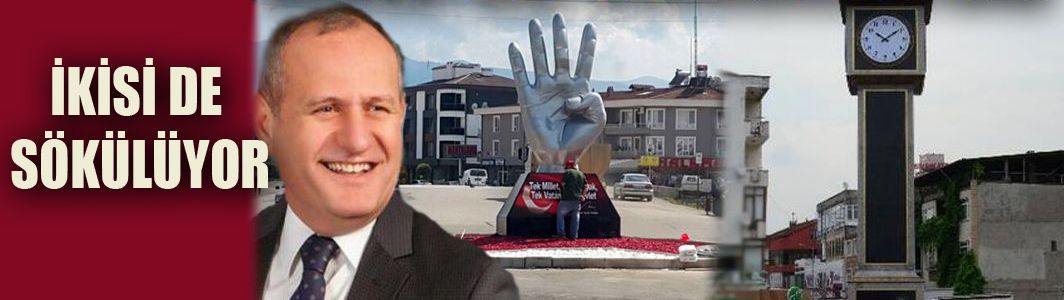 Rabia Heykeli ve Saat Kulesi Sökülüyor