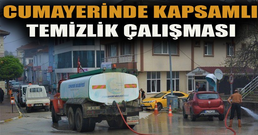 Cumayeri’nde kaldırımlar yıkanıyor