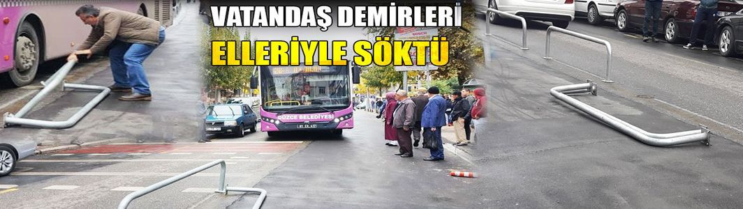 Otobüs Cadde Üzerinde Mahsur Kaldı