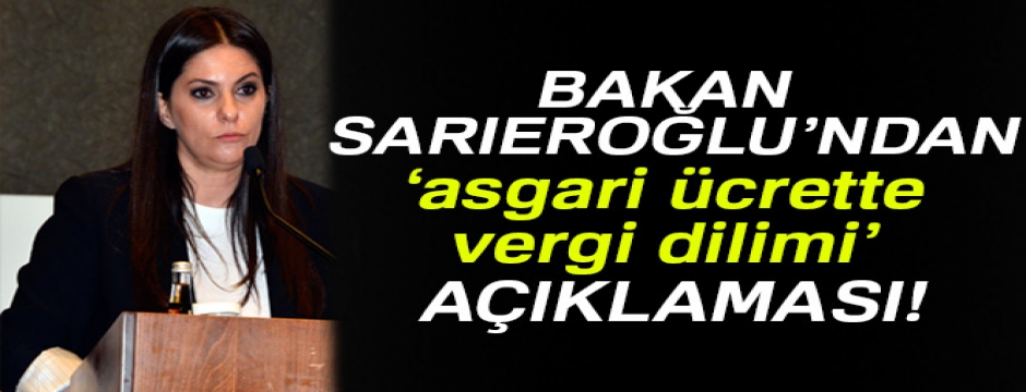 Bakan Sarıeroğlu?ndan 'asgari ücrette vergi dilimi' açıklaması