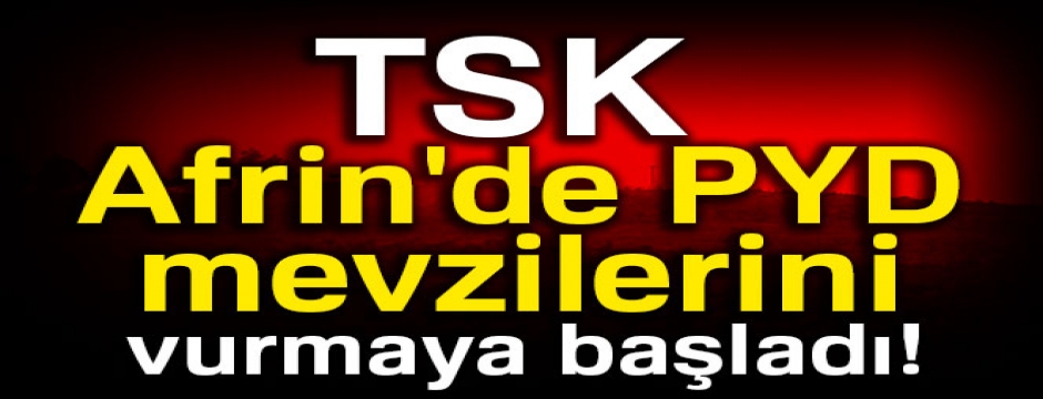 TSK, Afrin'de PYD mevzilerini vurmaya başladı!