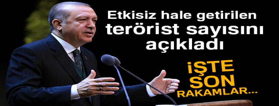 Cumhurbaşkanı Erdoğan, etkisiz hale getirilen terörist sayısını açıkladı