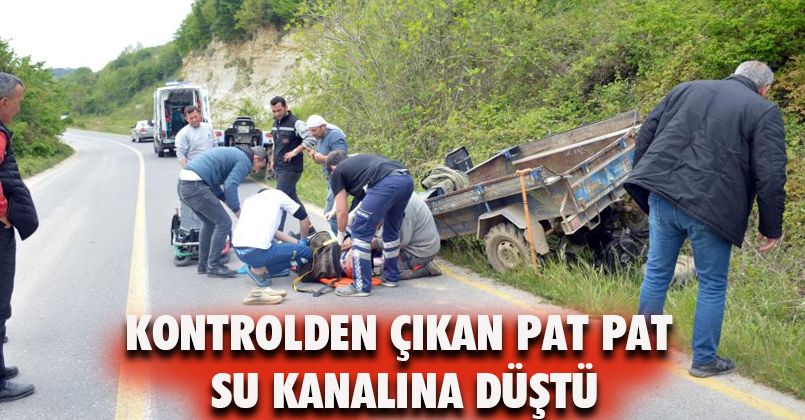Kontrolden çıkan pat pat su kanalına düştü: 1 yaralı