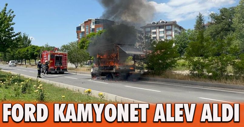 D100’de alev alev yanan kamyonet küle döndü
