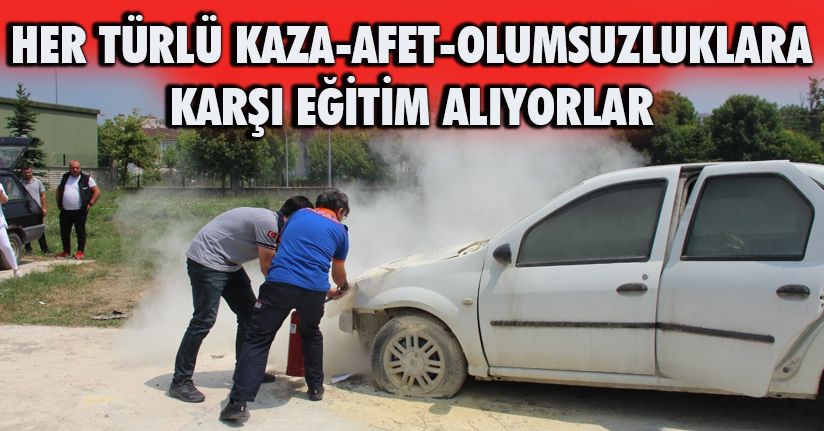 Çağrı alıcılar yangın eğitiminden geçti