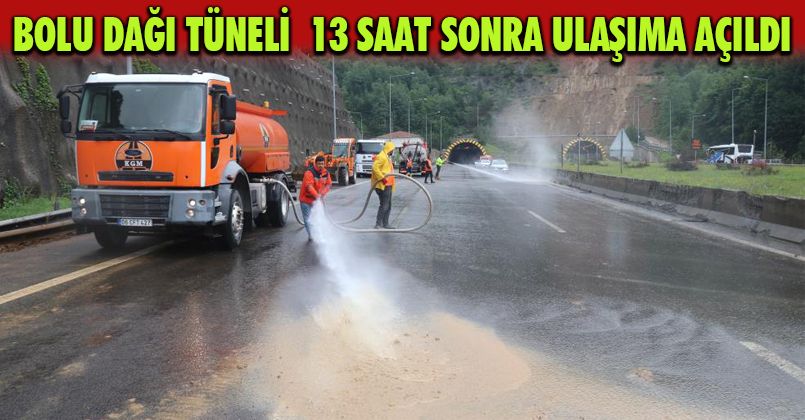 Bolu Dağı Tüneli  13 saat sonra ulaşıma açıldı