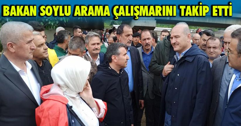 Bakan Soylu, kayıp kepçe operatörünü arama çalışmalarını takip etti