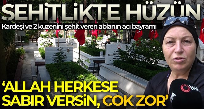 Şehitlikte hüzünlü bayram