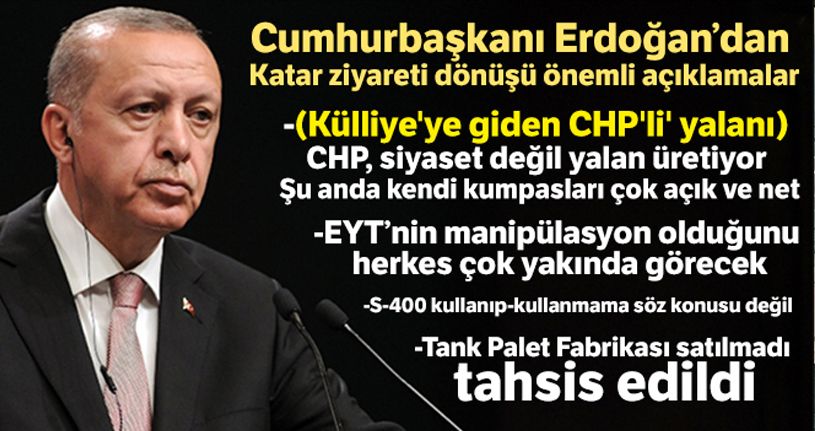 Cumhurbaşkanı Erdoğan: 'CHP siyaset değil yalan üretiyor'