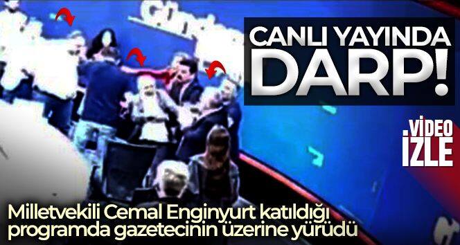 Milletvekili Cemal Enginyurt katıldığı programda gazetecinin üzerine yürüdü