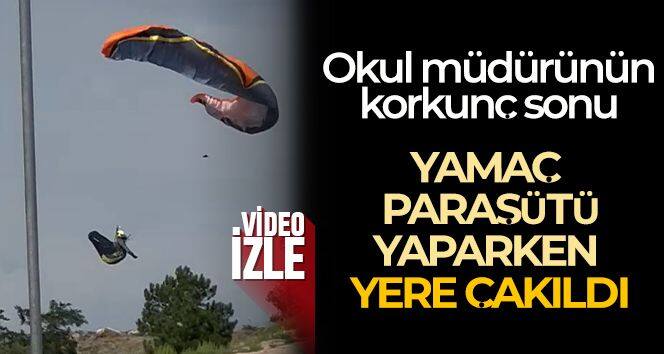 Okul müdürünün yamaç paraşütü yaparken öldüğü kaza kamerada