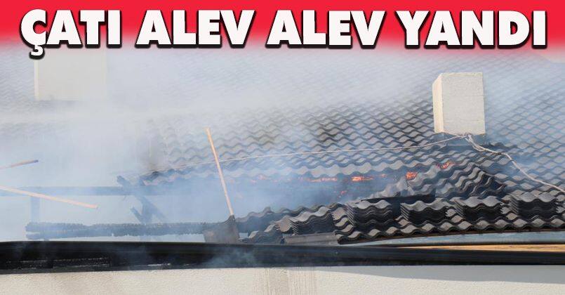 5 katlı apartmanın çatısı alev alev yandı