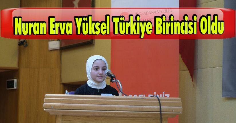 Nuran Erva Yüksel Türkiye Birincisi Oldu